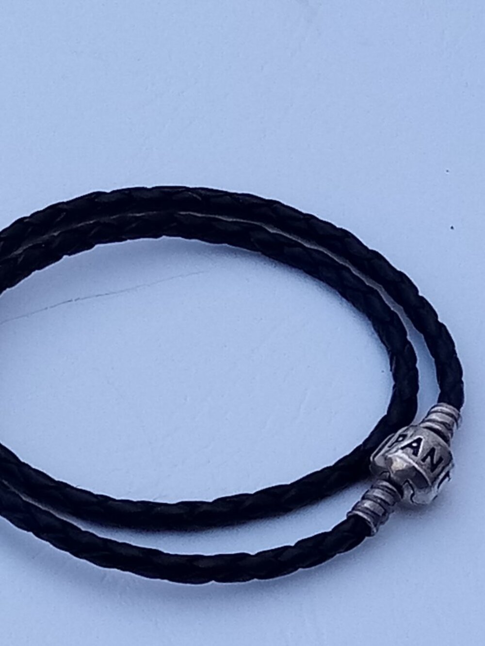 Authentic Pandora double wrap bracelet black leather